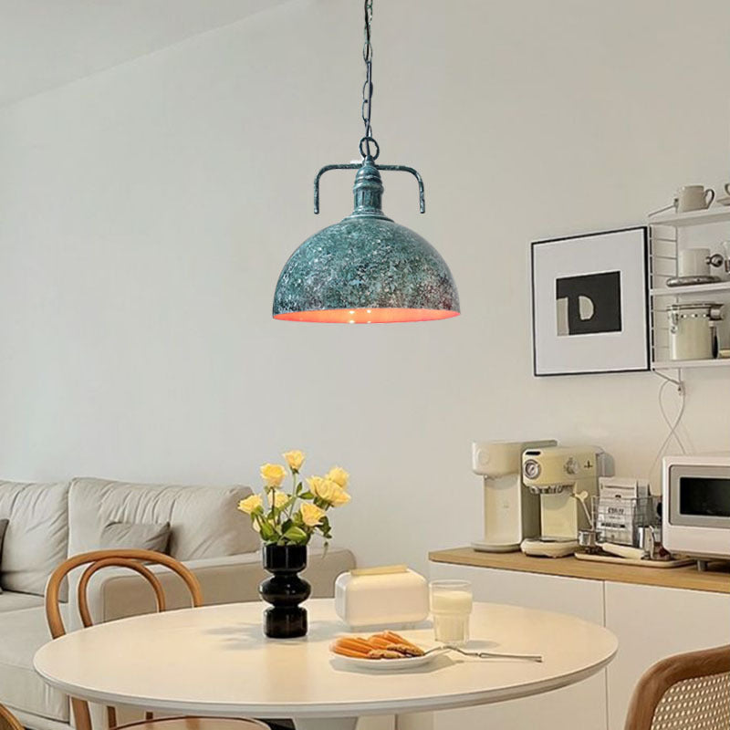 Contemporary Industrial Round Domed Iron 1-Light Pendant Light For Living Room