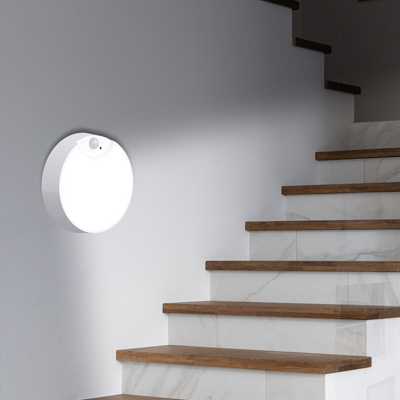 Simple Sensor White Round Acrylic LED Flush Mount Ceiling Light