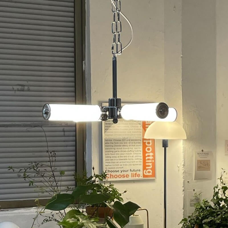 Industrial Stainless Steel Branch Design 4-Light LED Chandelier