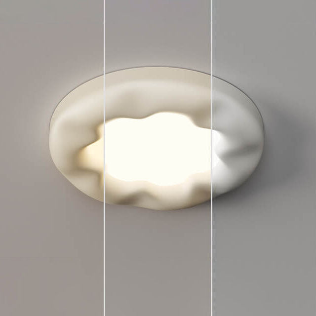 Modern Cream Flower Design Resin Acrylic LED Flush Mount Ceiling Light