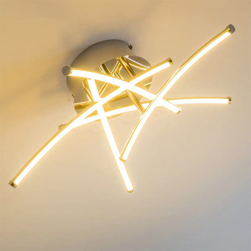 モダンでクリエイティブなクロスラインLEDセミフラッシュマウントシーリングライト