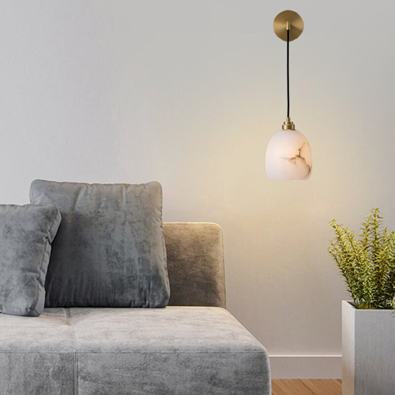 مصباح حائطي فاخر من Nordic Light مصنوع من النحاس والليموني مزود بإضاءة واحدة