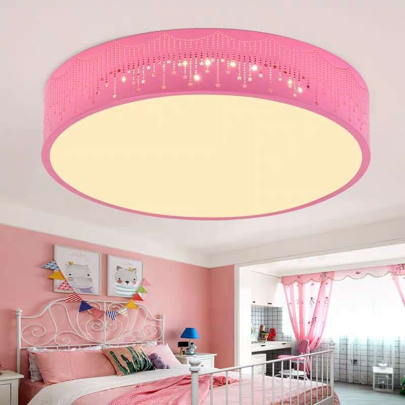Modern Creative Meteor Round Children's Iron Acrylic LED Flush Mount Light