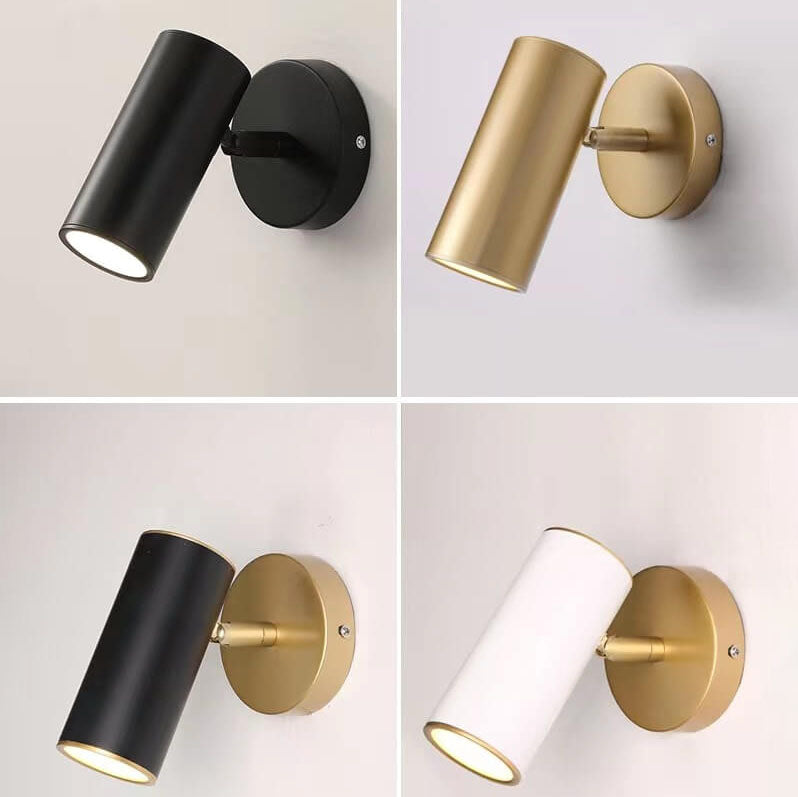 Modern Simplicity Plated Cylindrical Spotlight 1-Light Reading Wall Sconce Lamp