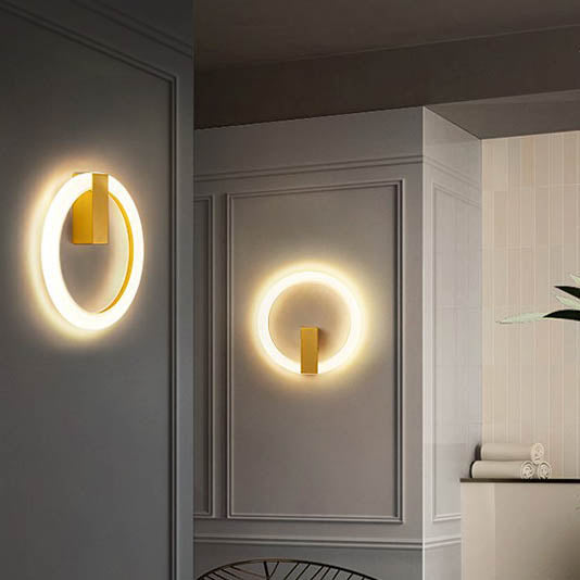 Modern Minimalist Round Iron Aluminum PVC LED Wall Sconce Lamp For Bedroom