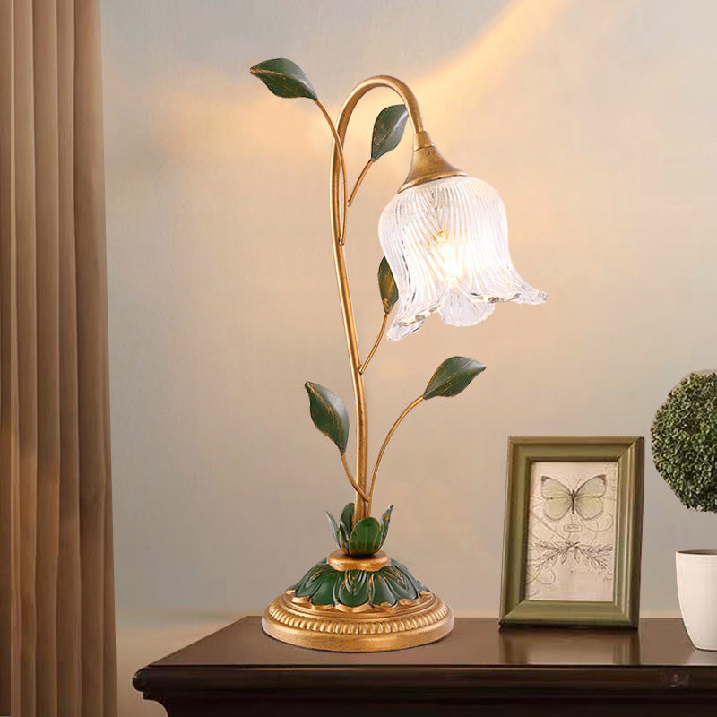 Modern Art Deco Flower Branch Leaf 1/2 Light Table Lamp For Bedroom