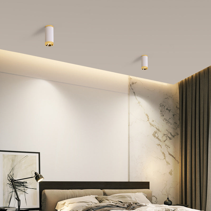 مصباح سقف LED أسطواني حديث بسيط من الألومنيوم PC مثبت في غرفة المعيشة