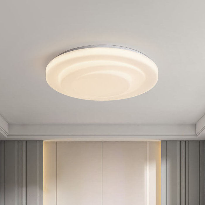 Modern Minimalist PE Swirl Round Iron LED Flush Mount Ceiling Light