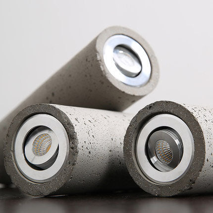 Contemporary Industrial Cylindrical Rough Texture Cement 1-Light Pendant Light For Living Room