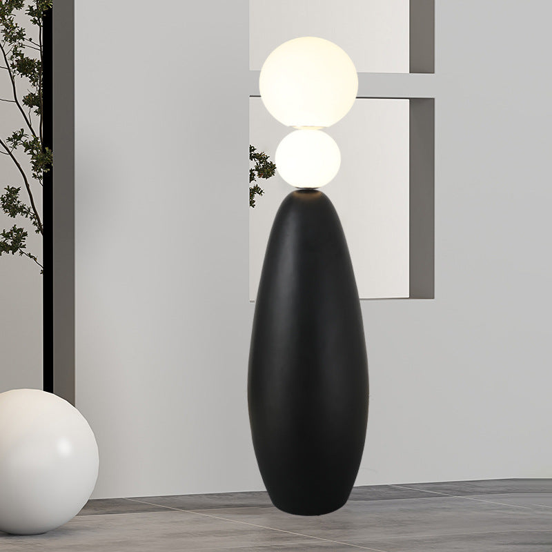 Contemporary Creative Gourd Shape Acrylic Resin Base LED Standing Floor Lamp For Study