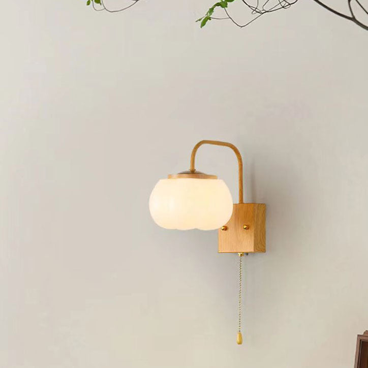 French Simple Cream Style Raw Kapok 1-Light Wall Sconce Lamp