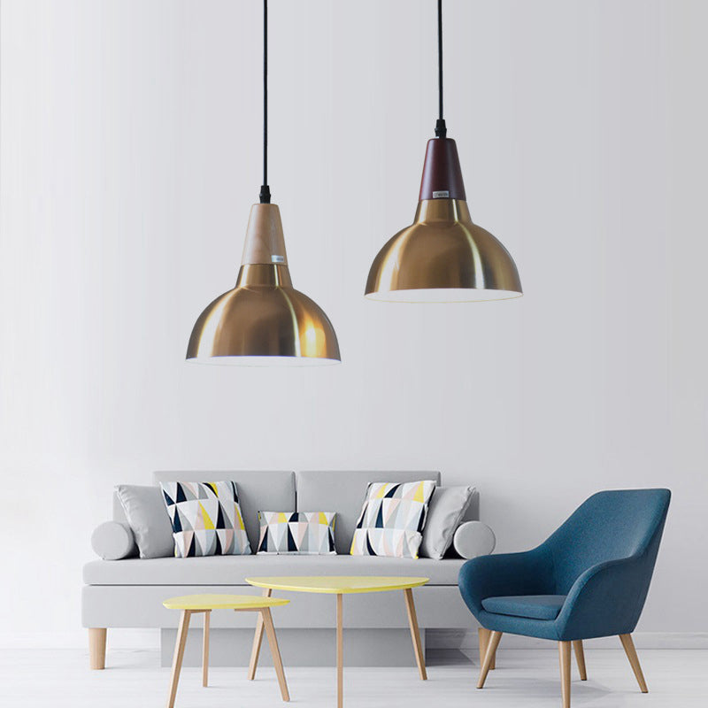 Contemporary Simplicity Iron Semicircle Shade 1-Light Pendant Light For Living Room
