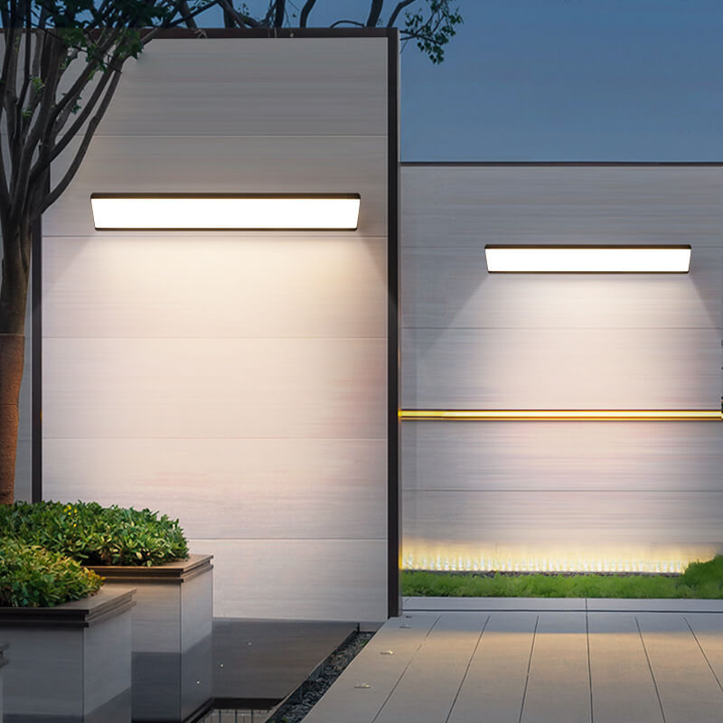 Modern Minimalist Aluminum Acrylic Waterproof Long Outdoor Indoor LED Wall Sconce Lamp