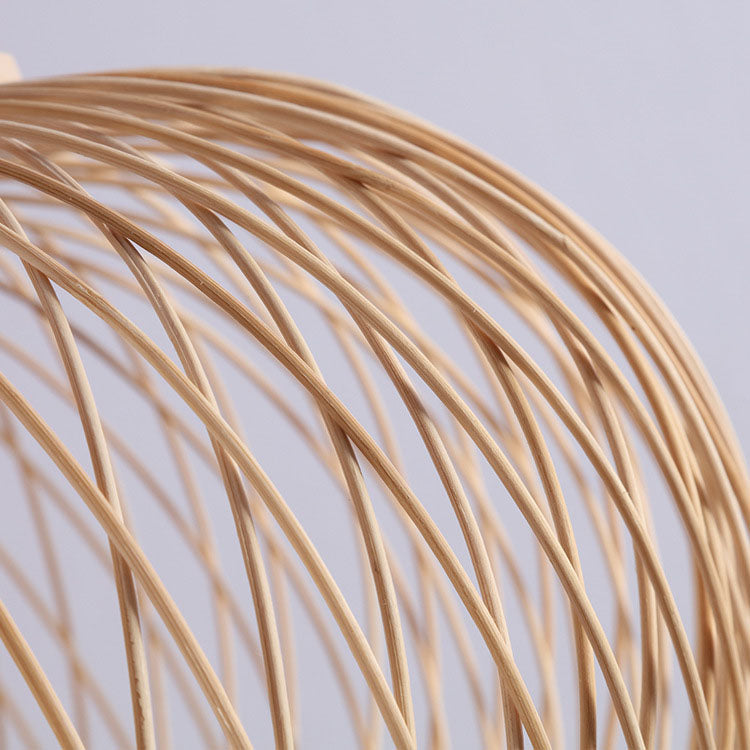 فانوس كرة حديدية من الخيزران المنسوج على الطريقة اليابانية التقليدية، مصباح معلق واحد لغرفة الطعام