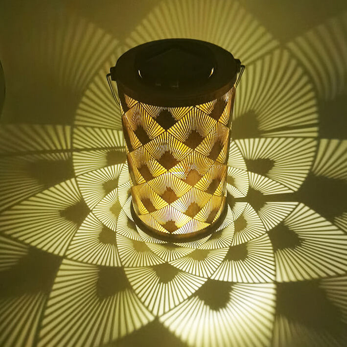 Solar Retro Iron Cylinder Outdoor LED Decorative Light