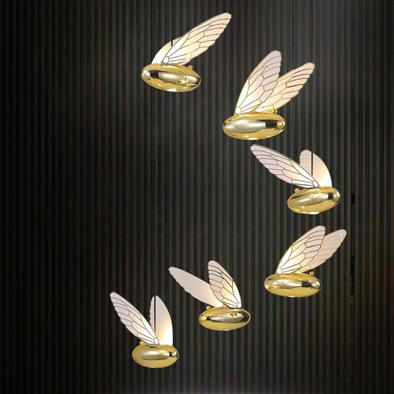 Contemporary Luxury Acrylic Resin Bee Shape LED Pendant Light For Living Room