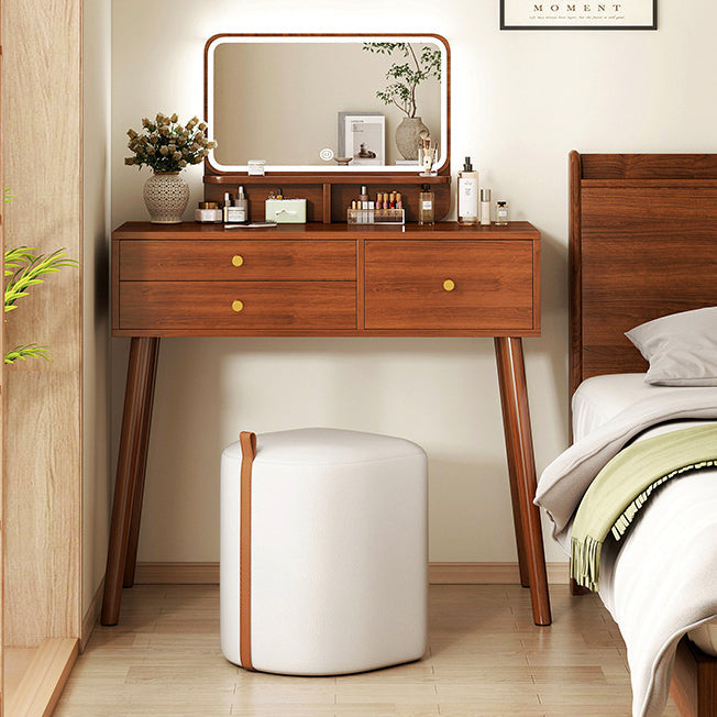 Contemporary Nordic Faux Leather Cylinder Vanity Stool For Bedroom