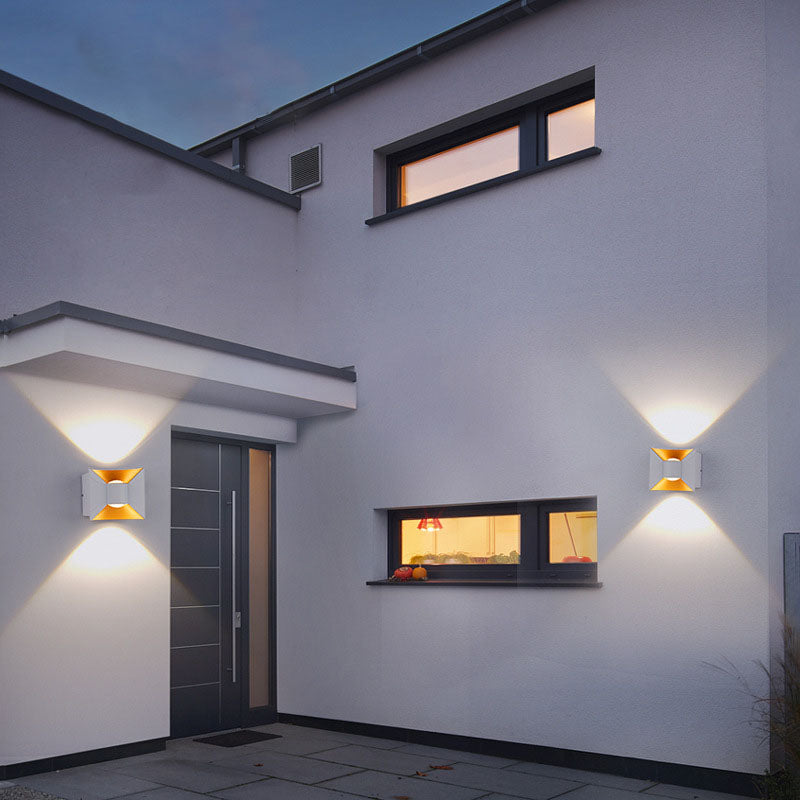 Contemporary Simplicity Waterproof Aluminum Square LED Wall Sconce Lamp For Outdoor Patio