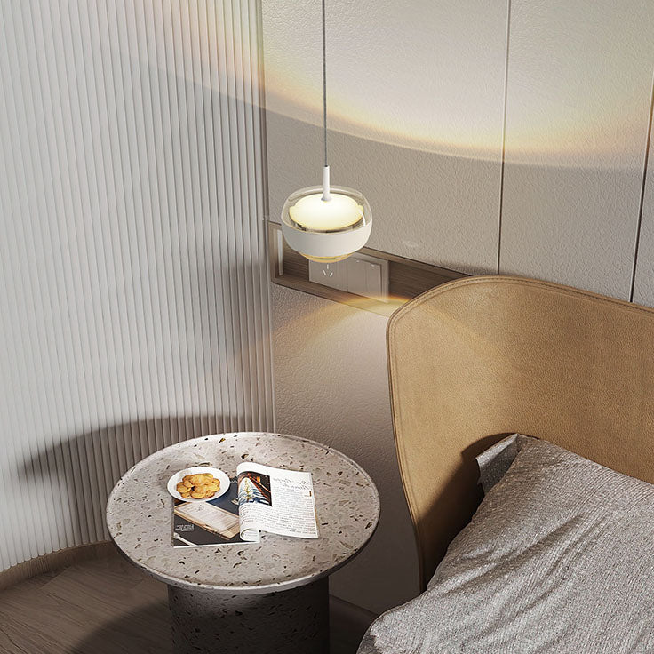 Modern Simplicity Iron Aluminum Semicircle LED Pendant Light For Living Room