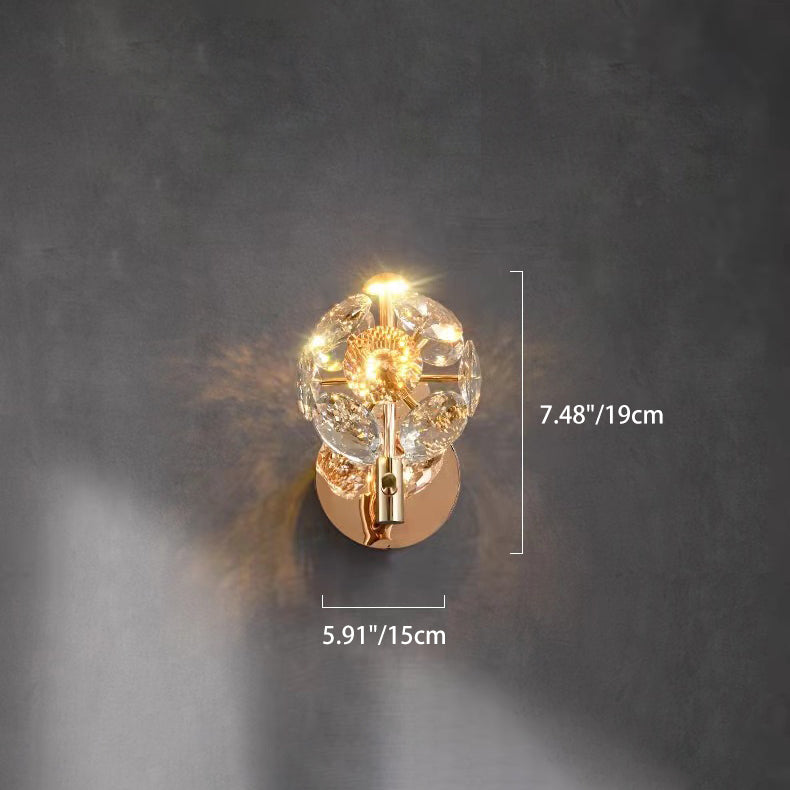 مصباح حائط LED بتصميم كرة بلورية فاخرة معاصرة لغرفة المعيشة