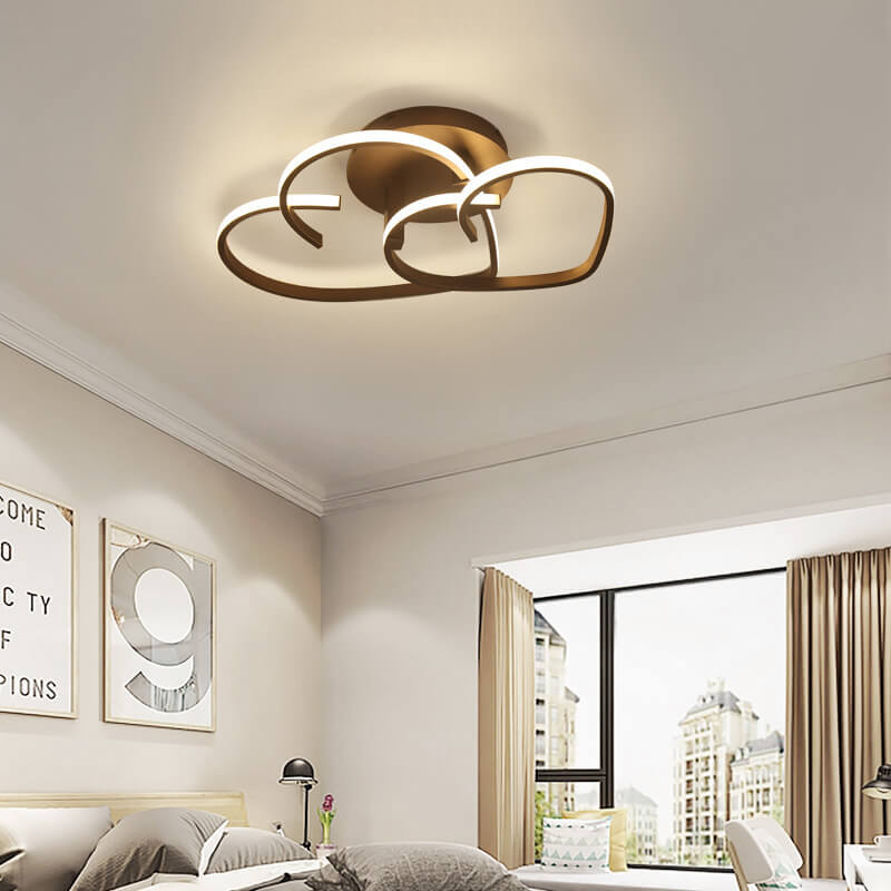 Modern Creative Solid Color Heart Iron Acrylic LED Flush Mount Light