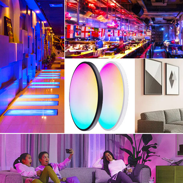RGB Round Remote Control Dimming Atmosphere LED Flush Mount Ceiling Light