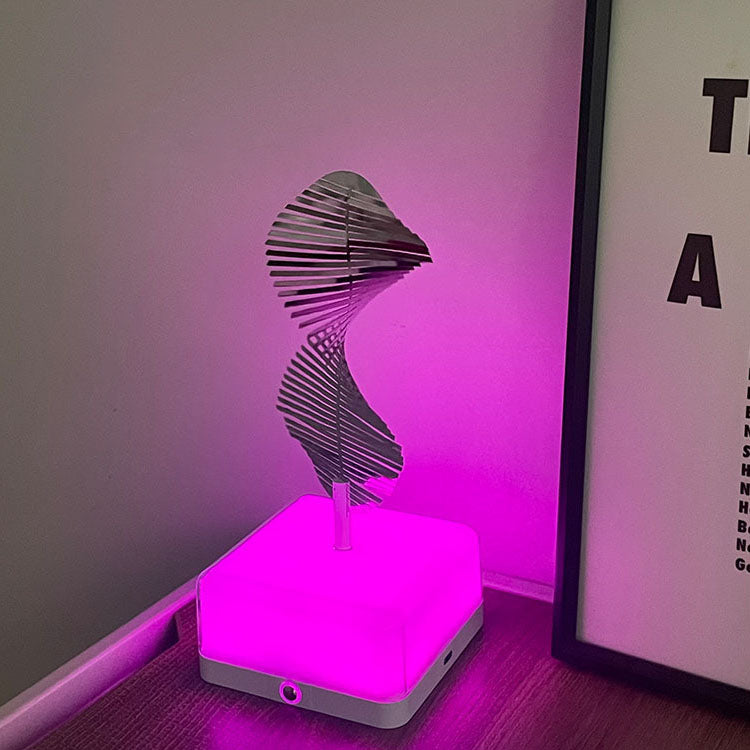 Modern Art Deco Stainless Steel ABS Cubic Base Multishape Rechargeable USB LED Table Lamp Night Light For Bedside