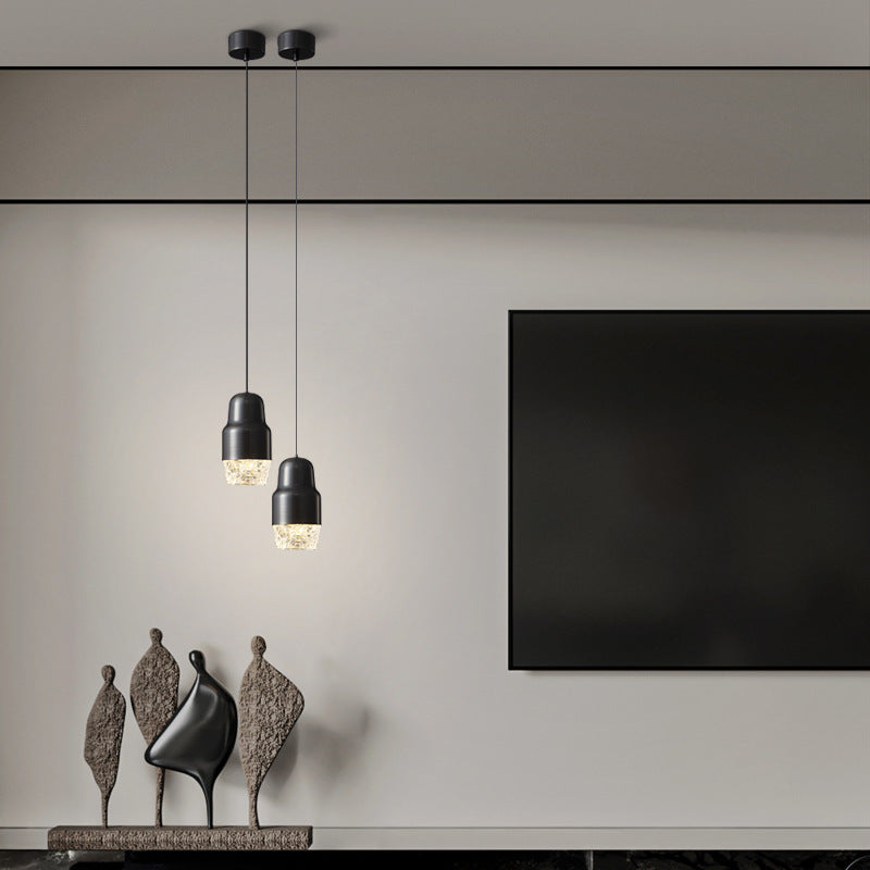 مصباح LED أسطواني فاخر من النحاس والأكريليك بتصميم عصري