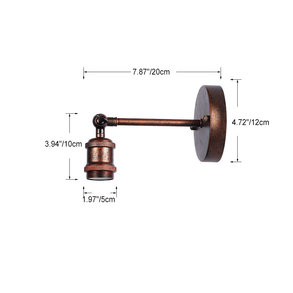 Contemporary Industrial Round Iron 1-Light Wall Sconce Lamp For Living Room