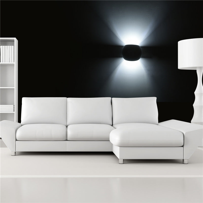 Modern Simple Round Drum Up and Down 1-Light Wall Sconce Lamp