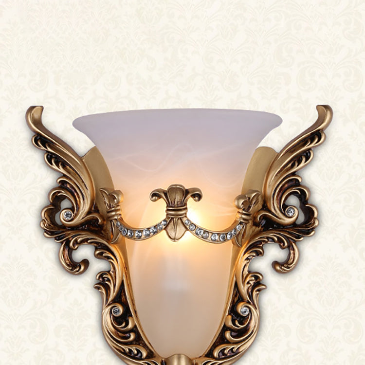 مصباح حائطي تقليدي على شكل أجنحة أوروبية من الراتنج الزجاجي بإضاءة واحدة لغرفة النوم