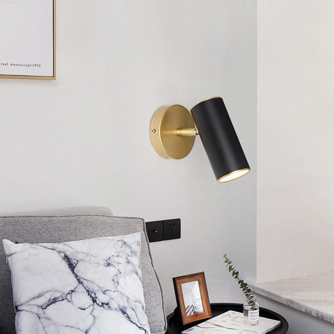Modern Simplicity Plated Cylindrical Spotlight 1-Light Reading Wall Sconce Lamp