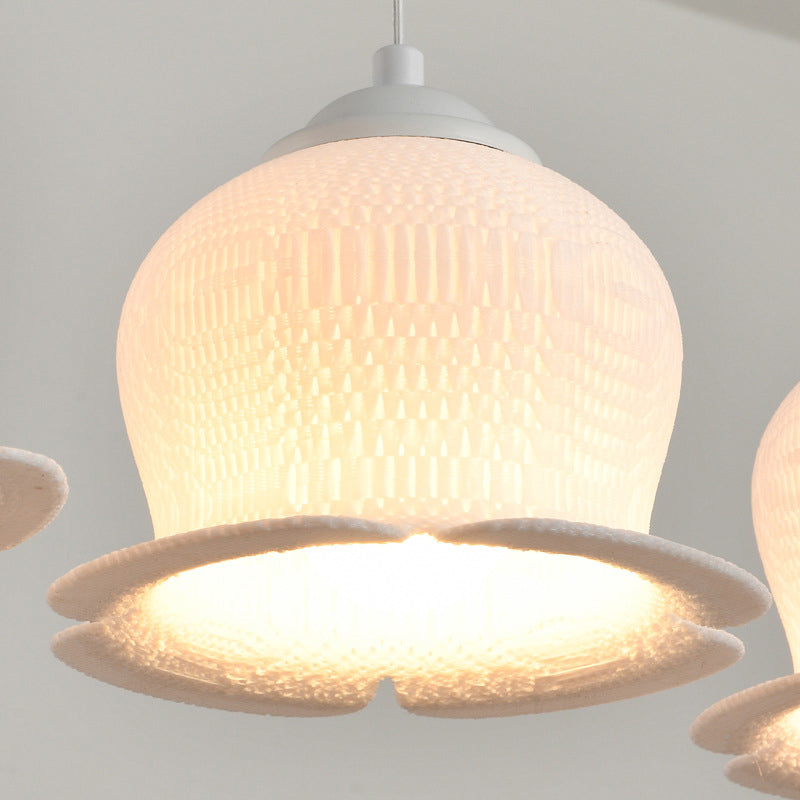 モダンアールデコ PLA ベルオーキッドフラワーシェード アイアン 3/4/5 ライト アイランドライト シャンデリア ダイニングルーム用