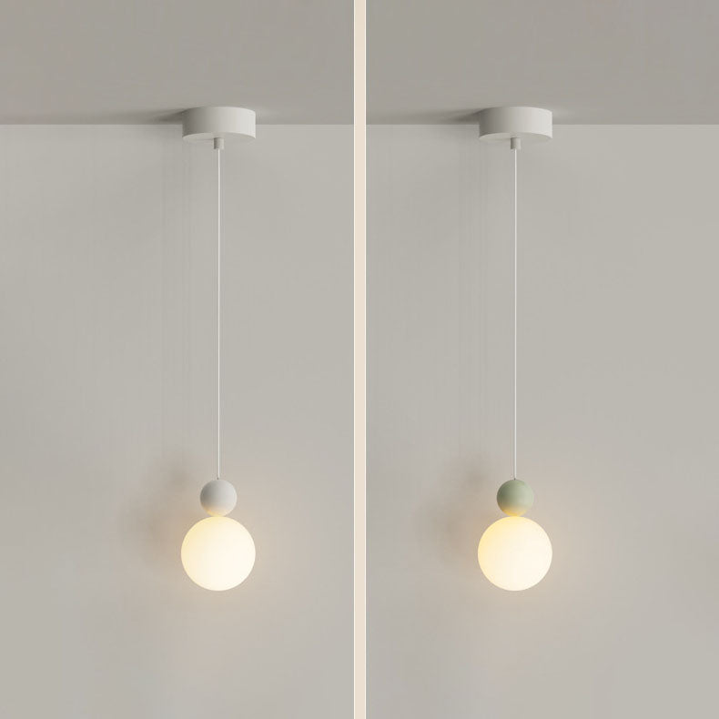 Contemporary Nordic PE Globe Ball Iron 1-Light Pendant Light For Bedroom