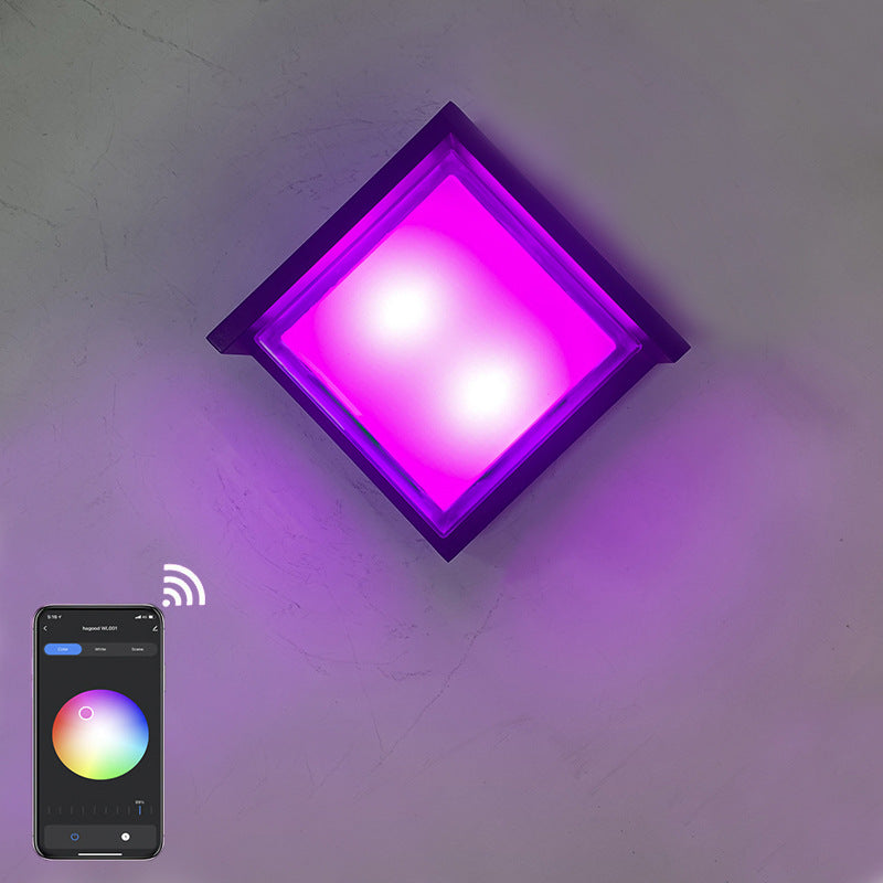 مصباح حائط LED ذكي خارجي معتم من الألومنيوم مع تطبيق