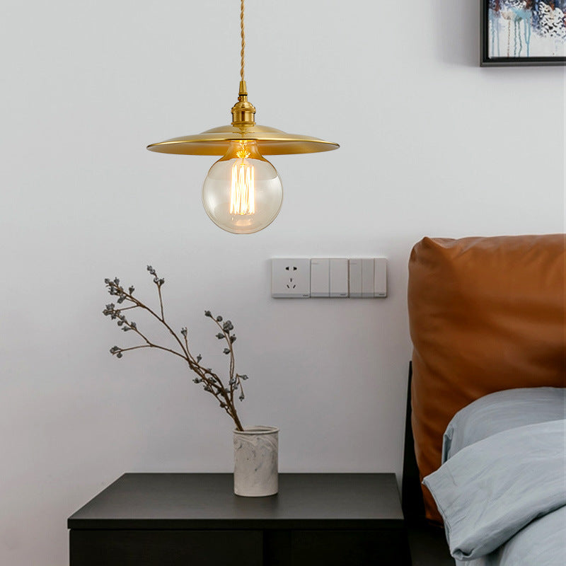 Contemporary Scandinavian Orb All Copper Glass 1-Light Pendant Light For Living Room