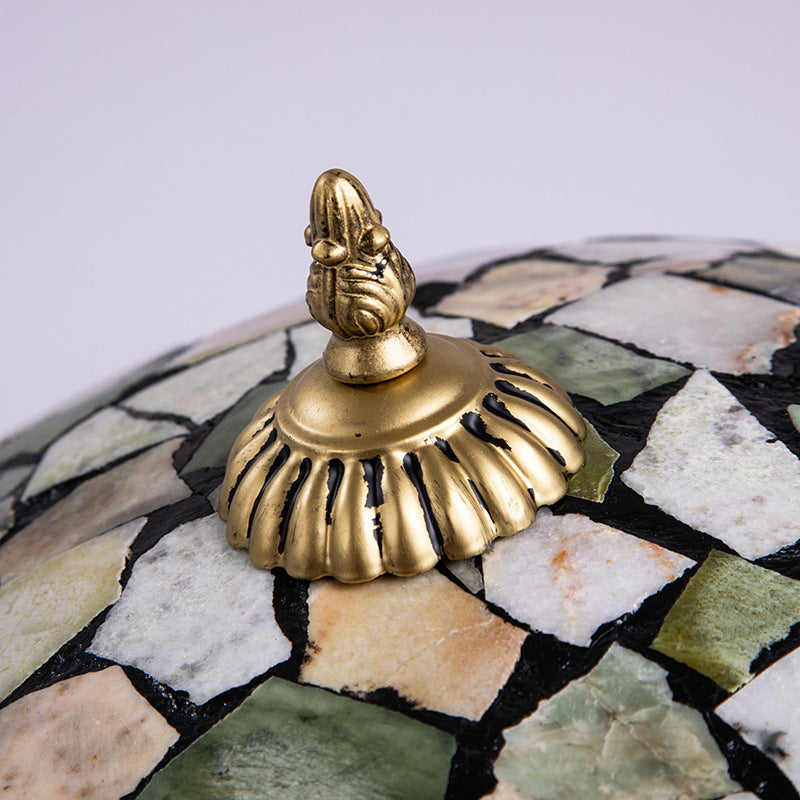 مصباح سقف LED تقليدي ريفي ذو قبة دائرية من الحديد والزجاج الملون لغرفة المعيشة