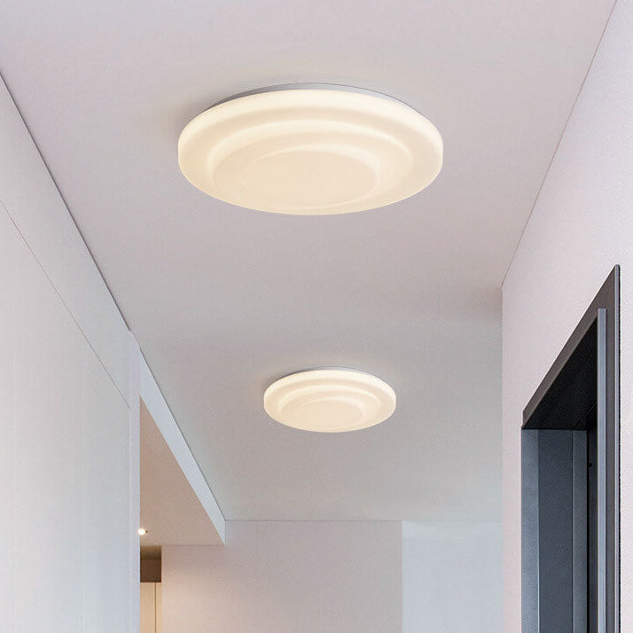 Modern Minimalist PE Swirl Round Iron LED Flush Mount Ceiling Light