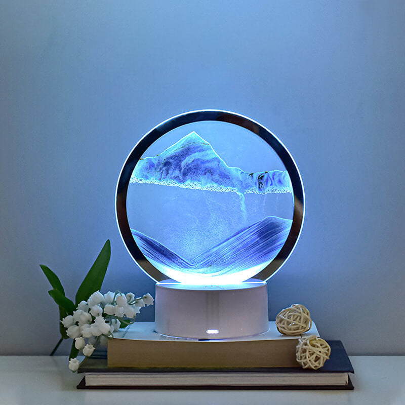 Creative Round Hourglass Quicksand 3D LED Night Light Table Lamp