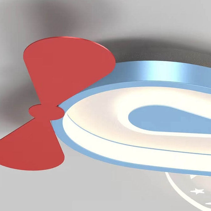 Cartoon Creative Aircraft Iron Acrylic Kids LED Flush Mount Ceiling Light