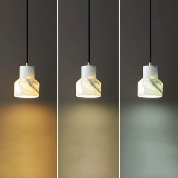 Modern Luxury Marble Cone Geometry 1-Light Pendant Light