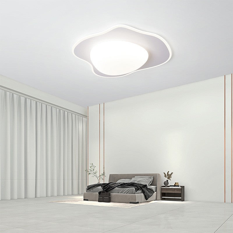 Modern Minimalist Cream Round LED Flush Mount Ceiling Light