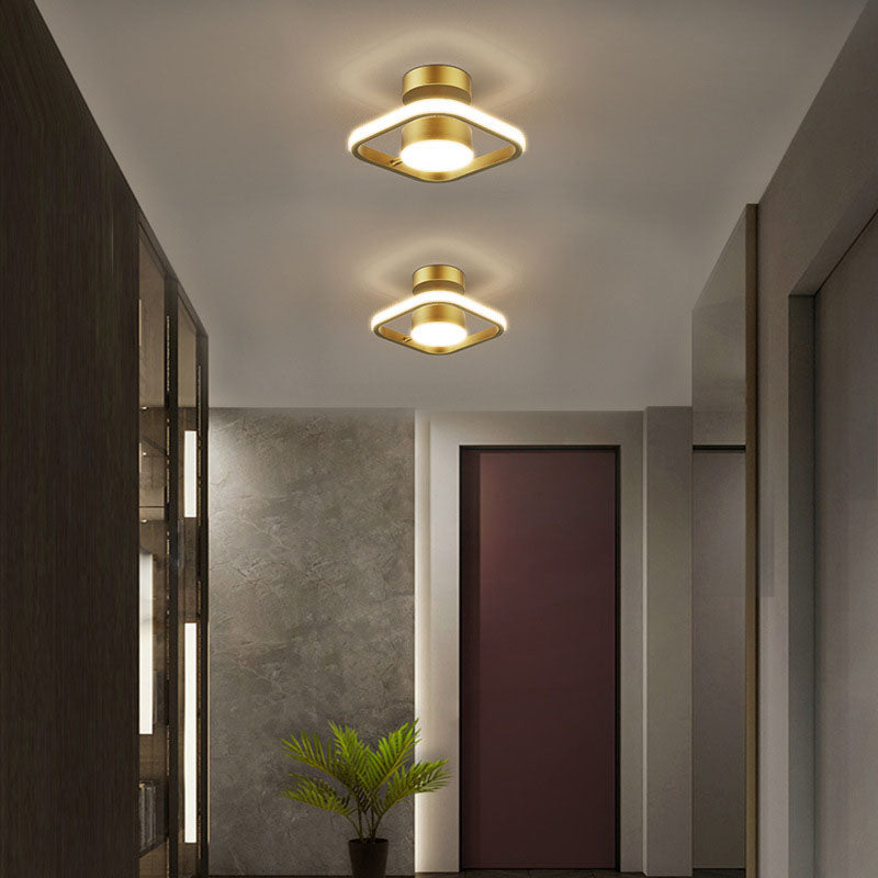 مصباح سقف LED شبه مسطح من النحاس والسيليكون بتصميم إسكندنافي معاصر لغرفة المعيشة