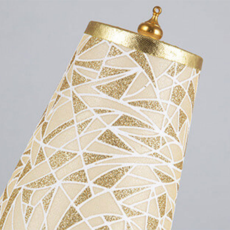 Vintage Floral Fabric Tapered Metal LED Rechargeable Night Light Table Lamp