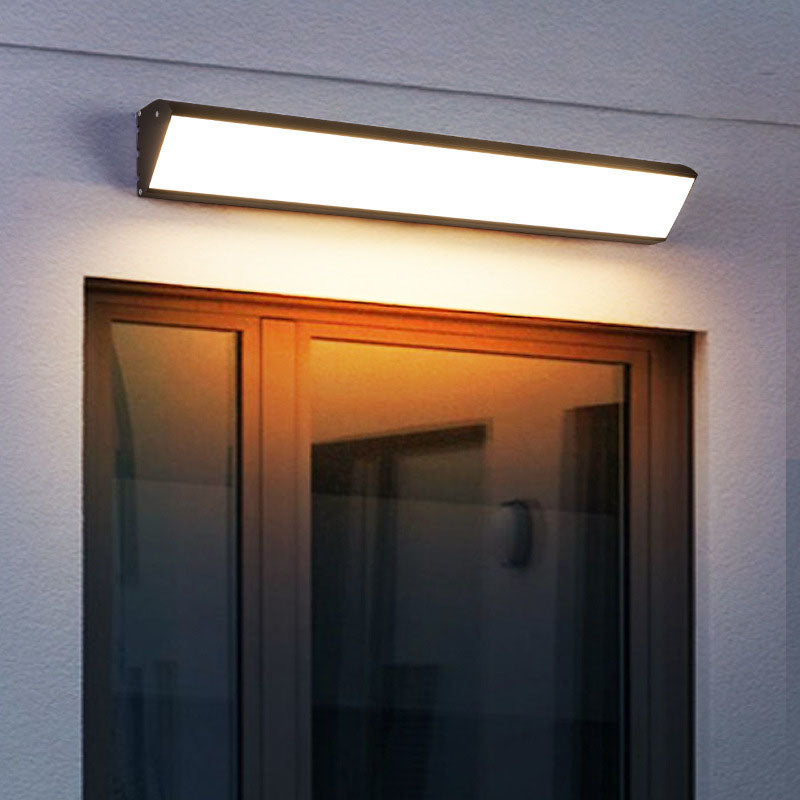 Contemporary Industrial Waterproof Aluminum Rectangular Frame Acrylic LED Wall Sconce Lamp For Outdoor Patio