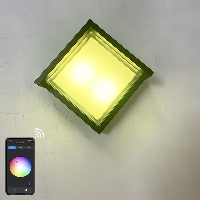 مصباح حائط LED ذكي خارجي معتم من الألومنيوم مع تطبيق