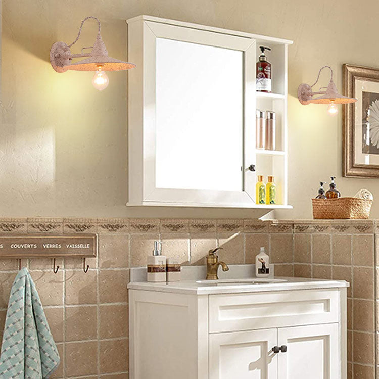 Contemporary Industrial Waterproof Metal Plate Bowl 1-Light Wall Sconce Lamp For Outdoor Patio