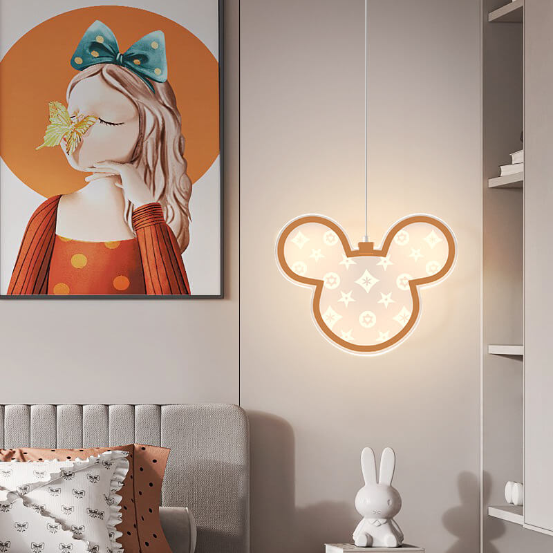 Nordic Cartoon Round Acrylic Astronaut LED Pendant Light