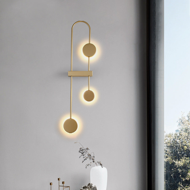 مصباح حائط LED معدني هندسي دائري معاصر من الأكريليك للممر