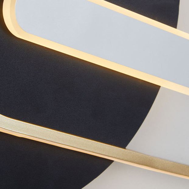 مصباح حائط LED دائري بيضاوي الشكل من الأكريليك الحديدي المعاصر لغرفة المعيشة